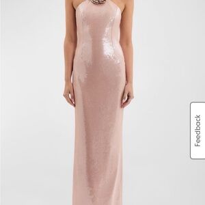 Rebecca Vallance Strapless Pink Sequin Gown